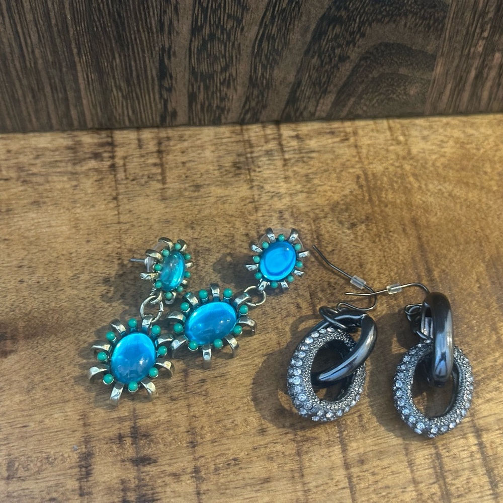 Coldwater Creek Turquoise and Black Earrings
